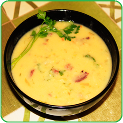 Суп гороховый с копчеными ребрышками