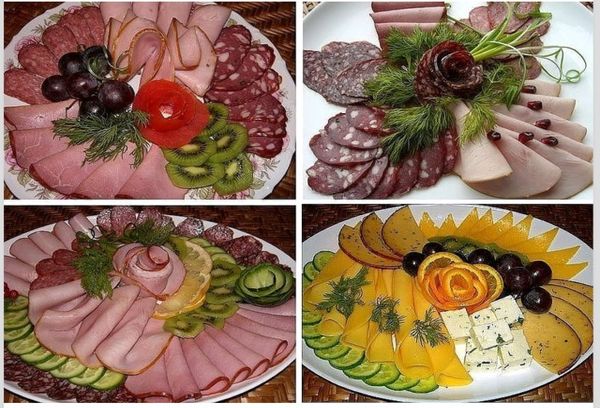 Красиво нарезанные мясные продукты